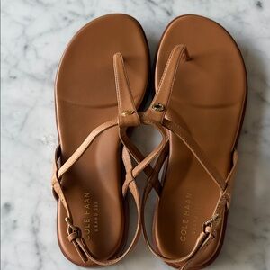 Cole Haan Flora thong sandals. Tan leather. No box size 7B